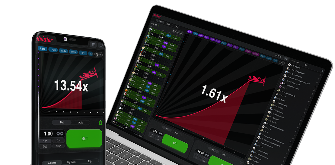 Aviator disponible sur desktop et mobile